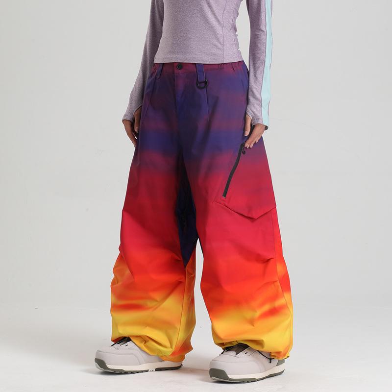 New Unisex Windproof Waterproof Ski Pants - Warm, Solid Color, Loose Fit for Outdoor Snowboarding