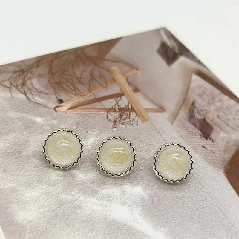 10 ks Krásné třpytivé knoflíky s práškem 11,5 mm Kulaté průhledné akrylové knoflíky s dírkou Sukně Blůza Doplňky