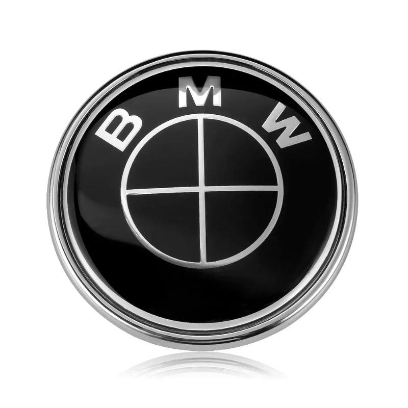 For BMW F30 F32 F34 F20 F10 F15 F16 E39 E46 E60 E90 3PCS Black 82mm Front/74mm Rear 45mm Steering Wheel Hood Trunk Emblem Logo
