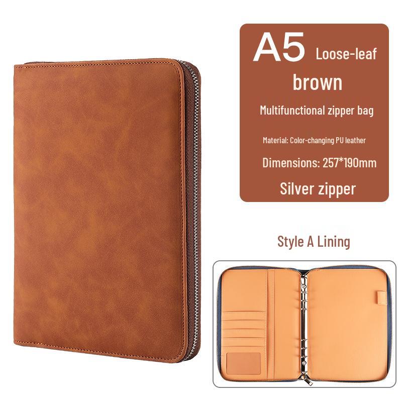 Custom Business Notebook with Zipper Bag - Multifunctional A6/B5 Notepad & Manager Folder