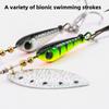 5Pcs 5.7CM/9G Fishing Lure with Spinner Blade Hook Long Casting Metal Rotating Sequin Spoon Spinnerbait Bass Pike Walleye Fishing Accessories