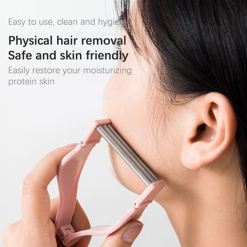 3 barvy Odstraňovač chloupků na obličeji Bezpečný ruční pružinový váleček Depilace chloupků knírek Masáž péče o pleť Beauty Nástroj na odstranění chloupků