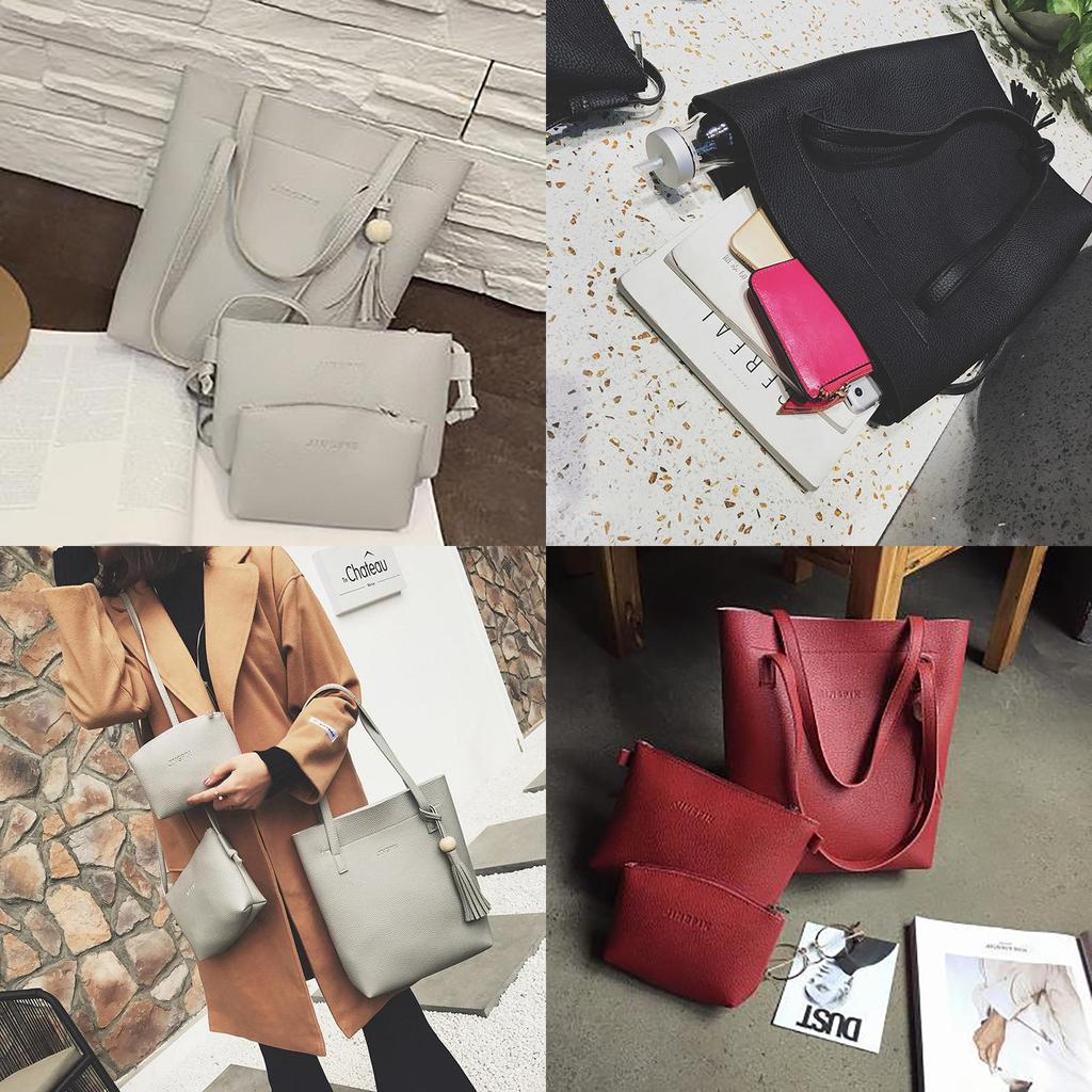 Elegant 3pcs Women Set Shoulder Bag Fashion Handbag Messenger Satchel Tote Purse Bag
