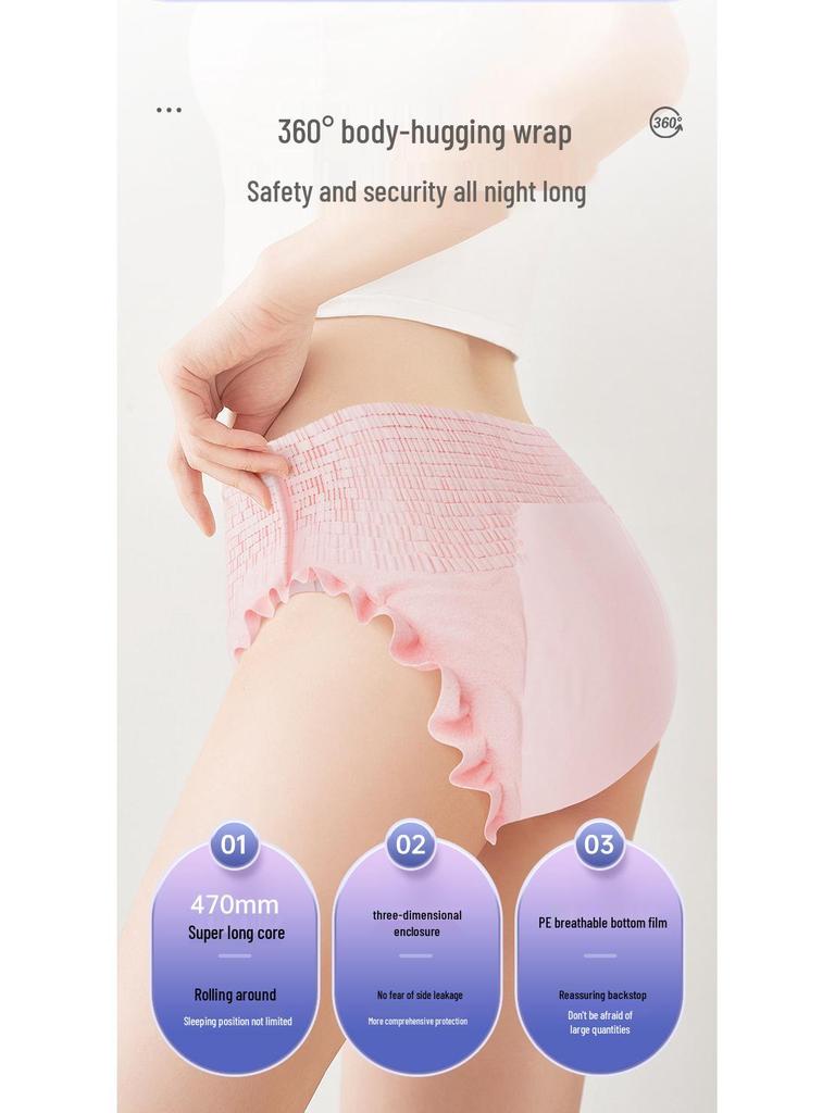 Zi Chu Silk Menstrual Sleepwear: Anti-Leakage Disposable Period Panties for Night Use.
