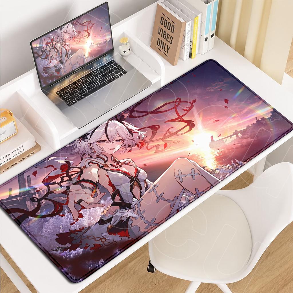 XXL Wuthering Waves Camellya Game Mousepad Large Computer Keyboard Mat Kawaii Anime Table Carpet PC Rubber Accessories 900x400mm