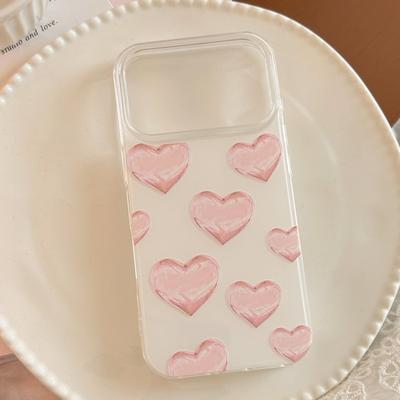 Pink Heart-Shaped Phone Case for iPhone 16, iPhone 17, and iPhone 17 Pro Max