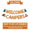 Welcome Campers Banner - Camping Theme Birthday Bachelorette Party Decor, Family Camp Day Party Decor, Forest Adventure Baby Shower Decorations