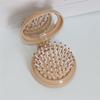 Folding Portable Small Comb With Makeup Mirror DIY Cushion Head Massage Comb Mirror