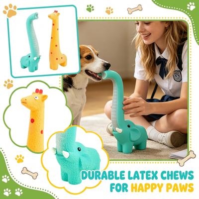 Brinquedos de Cão de Látex que Fazem Barulho Para Roedores Agressivos, Brinquedos de Mastigar Interativos para Filhotes em Formato de Animal Fofo com Apito, Brinquedos de Mastigar para Limpeza dos Dentes de Cão Para Pequenos