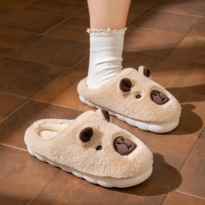 Kreskówkowe bawełniane kapcie jesienno-zimowe do wypoczynku w domu, do wewnątrz, z pogrubioną podeszwą, ciepłe, pluszowe, bawełniane