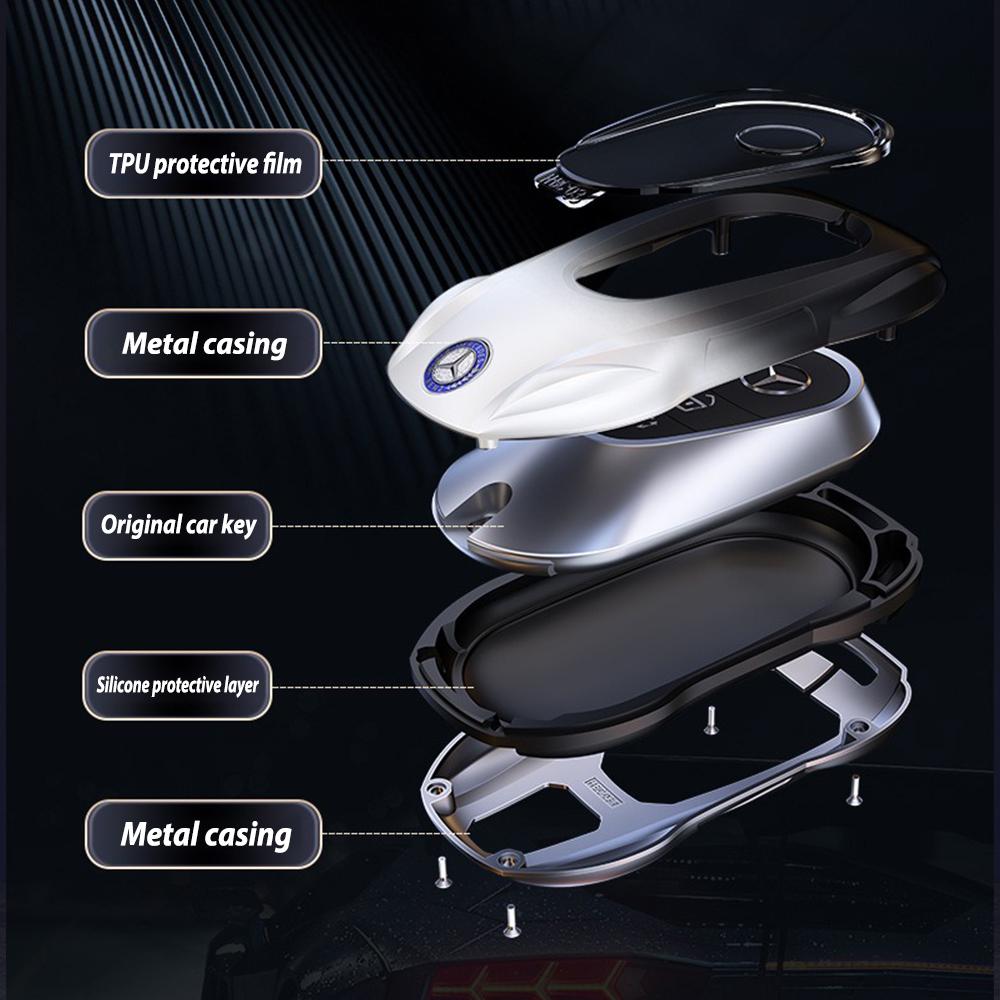 Fashion Ziny Alloy Car Key Case Cover Shell for Mercedes Benz AMG A B C E S Class W204 W205 W210 W212 W213 W176 W463 GLC GLB GLE