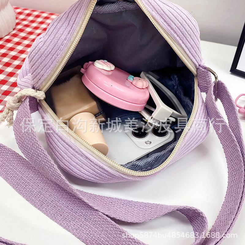 Korean Fashion Women's Corduroy Square Shoulder Bag - 2023 New Style Simple Crossbody