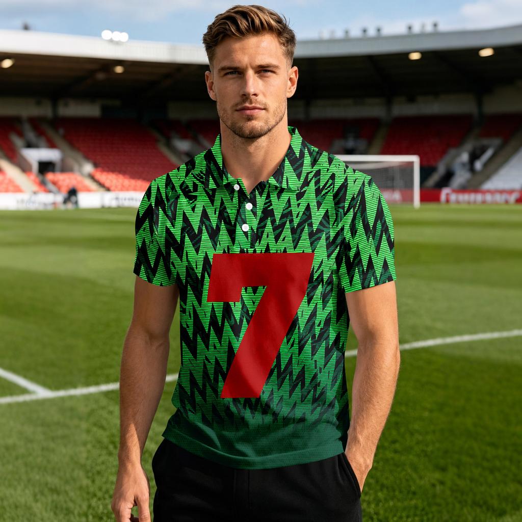 Men's Short Sleeve Shirt with Mexico Flag Print Fan Support Summer Top