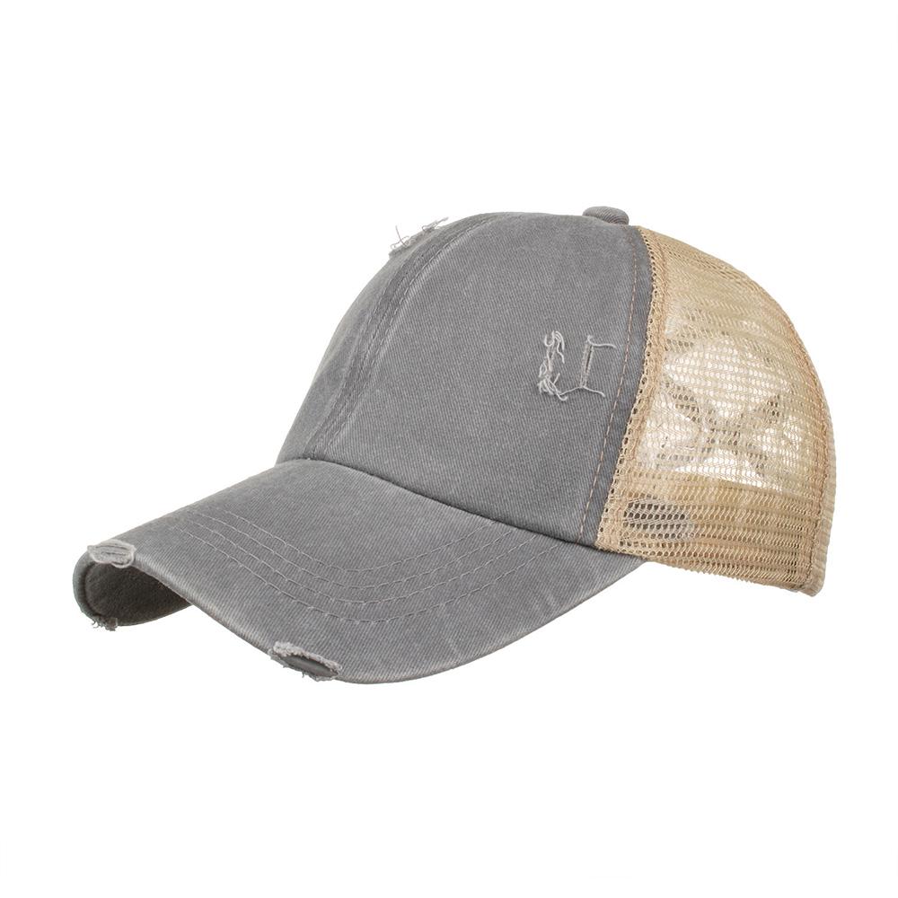 Ponytail Hat Adjustable Baseball Cap 