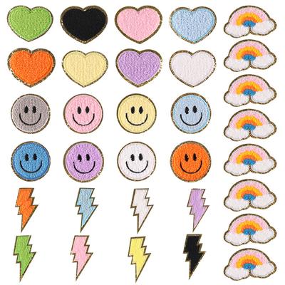 Embroidery Label Towel Embroidery Phnom Penh Chenier Smiley Face Badge Lightning Accessories Cloth Label Patch Embroidery Cloth Sticker