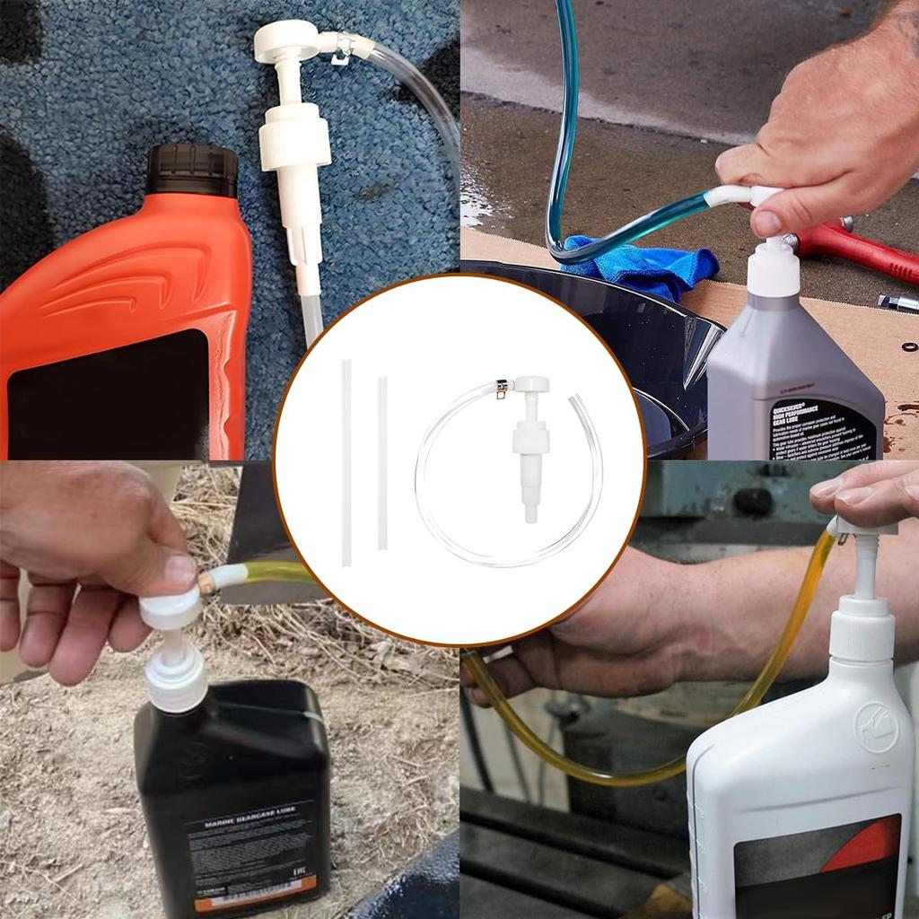 4 CC Fluid Pump for Quart Bottles, Automotive Quart Bottle Hand Pump with Flexible Tube, Fluid Pump Transfer Gear Oil Transmission and Differential
