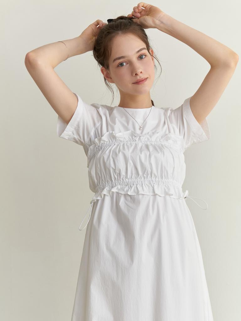 Liel Flavor Layered Set Dress (White)