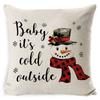 Christmas Celebration Pillow Elk Snowman Festive Cushion Cover Red Sofa Back Cushion Pillow Cover
