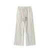 GREEN BELT Women's Embroidered Striped Drawstring Straight-Leg Casual Pants