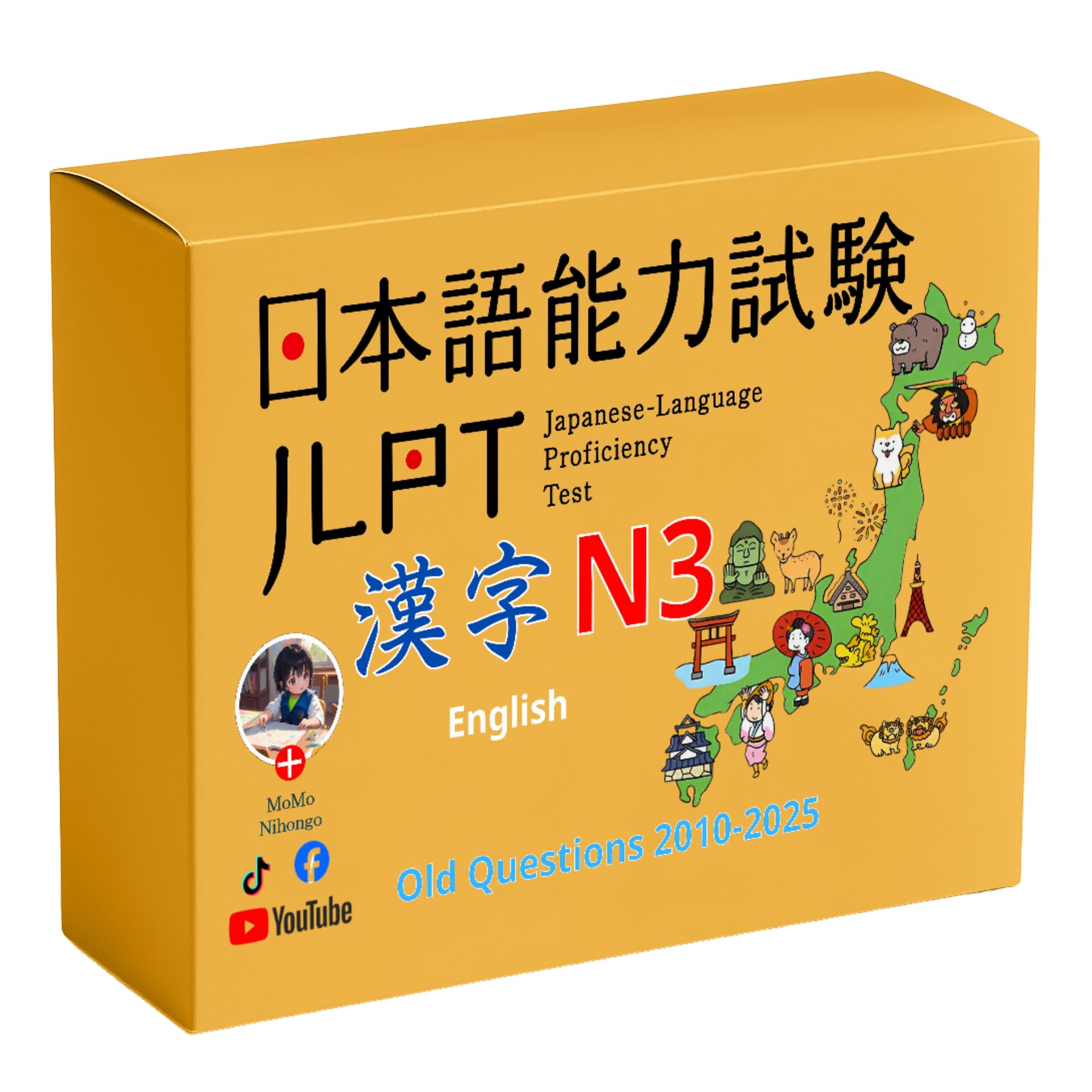 MoMo Nihongo Kanji Flashcards N3 Comprehensive Set JLPT Exam 2010-2025 English Edition