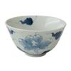 Arita Ware Souta Kiln Blue and White Peony Beveled Rice Bowl, Large, 302039