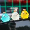 Cute Crown Chicken Mini Luminous Ornament for Car and Home Decor