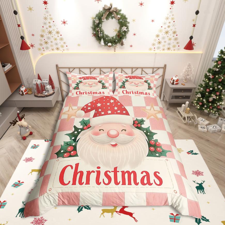 Homewish Merry Christmas Duvet Cover SetFestival Xmas For Girls Bedding SetHappy New Year Decor