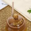 350ml Ceramic Honey Jar Farmhouse Honey Pot with Wood Honey Dipper Stick Retro Honey Dispenser Kitchen Decor for Mother's Day Wife Gift