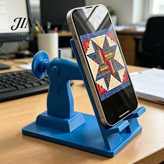 Thickened Base Phone Stand Sewing Machine Stand, Vintage Mini Desk Holder for Cell Phone, Hand 3D Printed Hands-Free Tutorials, Unique Gift
