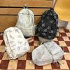 Mochilas Escolares de Viagem Diárias de Grande Capacidade Femininas Cor Pura Mochilas de Ombro Zíper de Nylon Mochilas de Compras