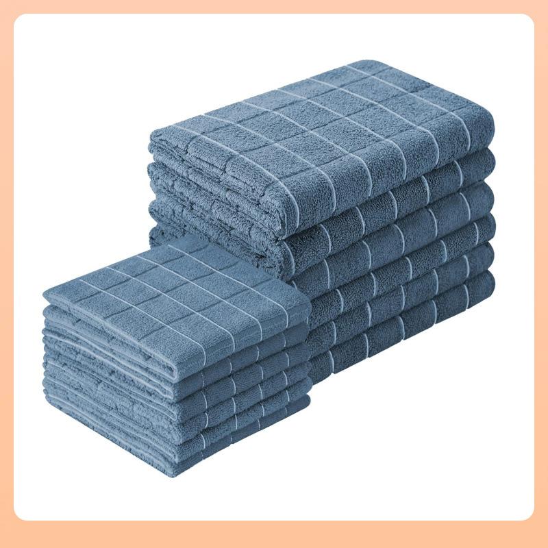 

Кухонные полотенца из микрофибры - Мягкие, Супервпитывающие, Не оставляющие ворсинок - Набор из 8 штук (Клетчатый дизайн) - 26 x 18 дюймов 8pcs синий