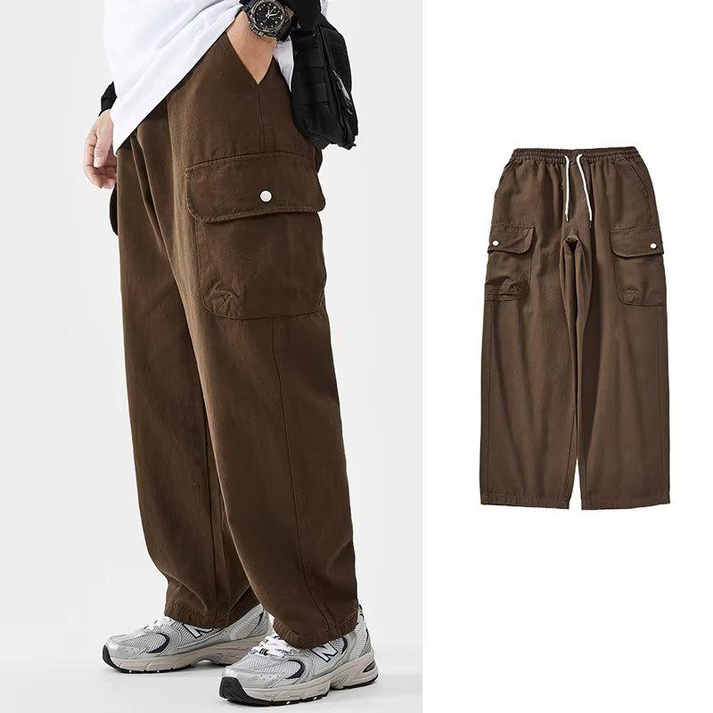 Overalls men's spring and autumn new ins trendy brand loose cotton casual pants fashionable multi-pocket straight trousers