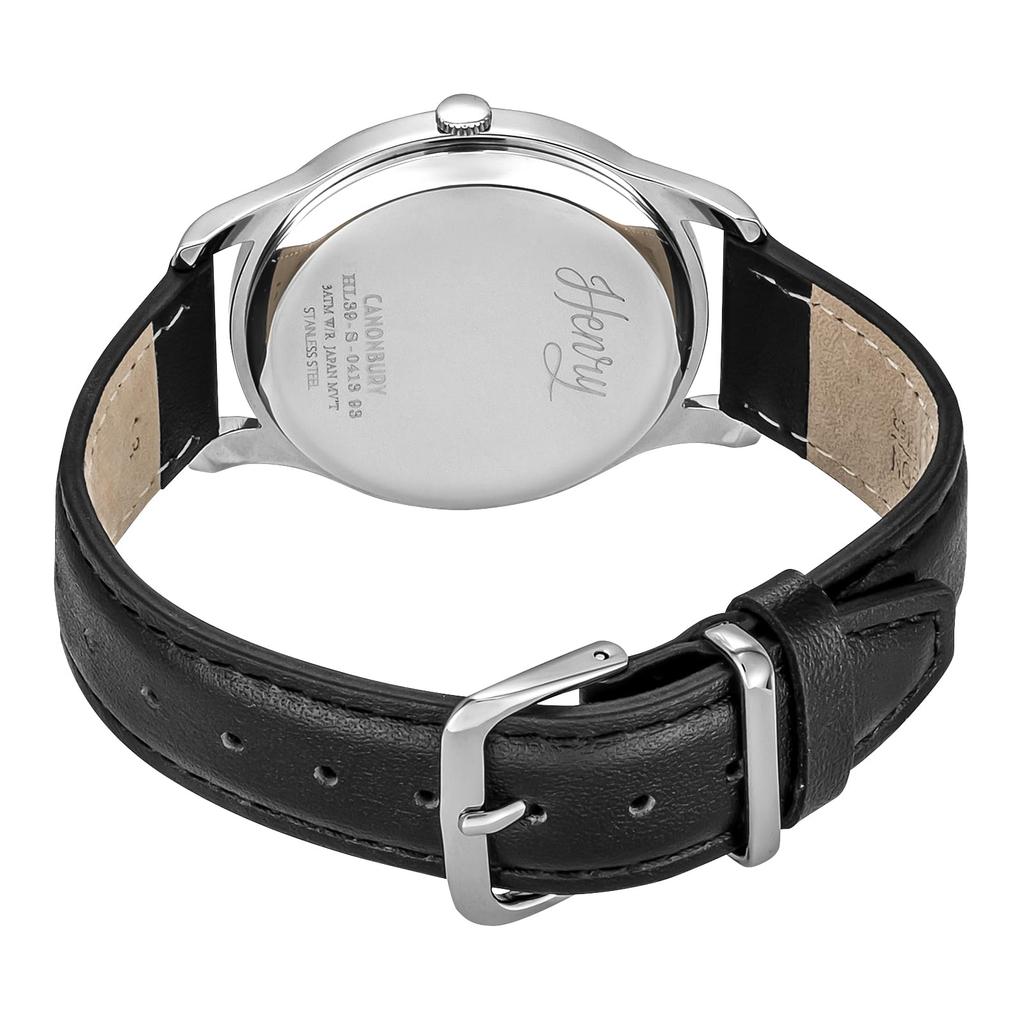 HENRY LONDON Canonbury HL39-S-0413-BLK Unisex Watch, White Dial, Quartz, Water Resistant, Stainless Steel