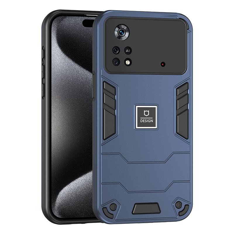 

Противоударный магнитный чехол для телефона Armor для Xiaomi POCO X4 Pro X5 X6 Pro Poco M4 Pro M5S F5 C55 C61 Однотонная жесткая задняя крышка из ПК For POCO X4 Pro 5G синий
