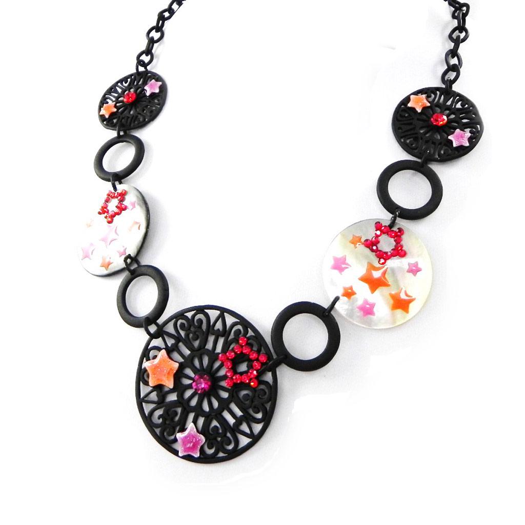 

NOA [H9036] - Collier Créateur Carmen rouge orange