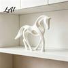 Living Room Horse Decor 3D Printed Abstract Statue Minimalist Hollow White Figurine for Ornament Desk Decor Animal Shape Home Statue