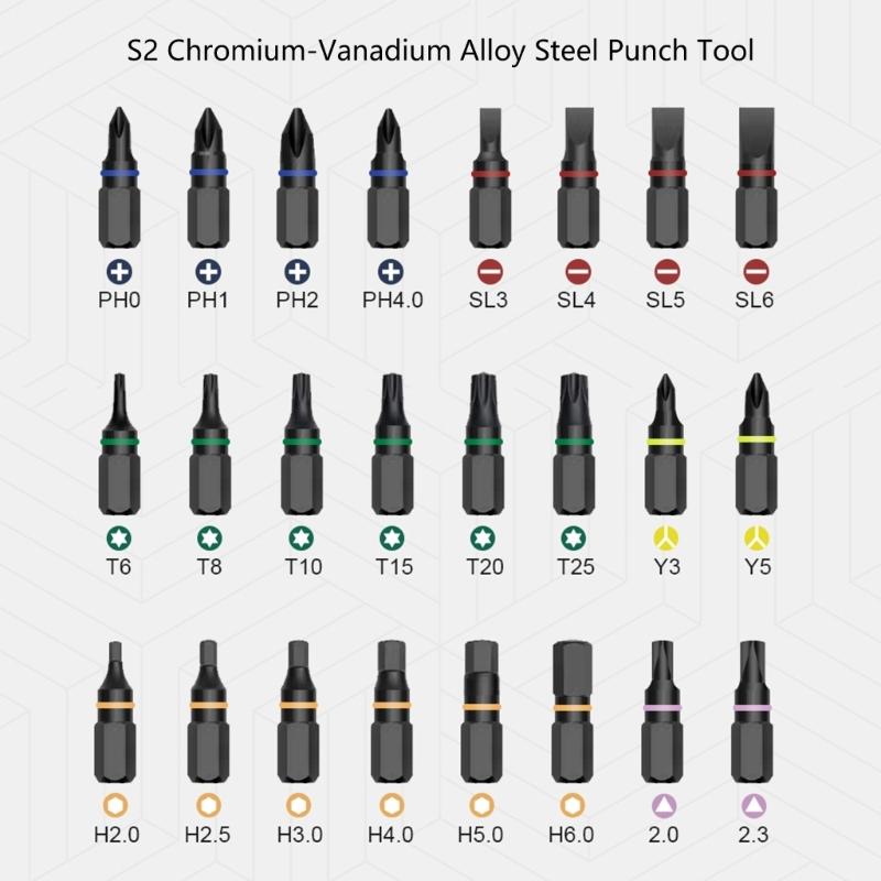Ratchet Screwdriver Set 24 In 1 Ergonomic Nonslip Handle Magnetic Bit For Detailed Electronic Repair Work