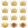 50pcs Hollow Rose Lace Paper Truffle Cups, Gold Cupcake Liners for Brigadeiro, Chocolate and Mini Candy, Ideal for Wedding, Party Dessert Table