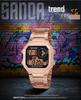Sanda Men's Waterproof Multifunctional Digital Watch - Small Square, Steel Band