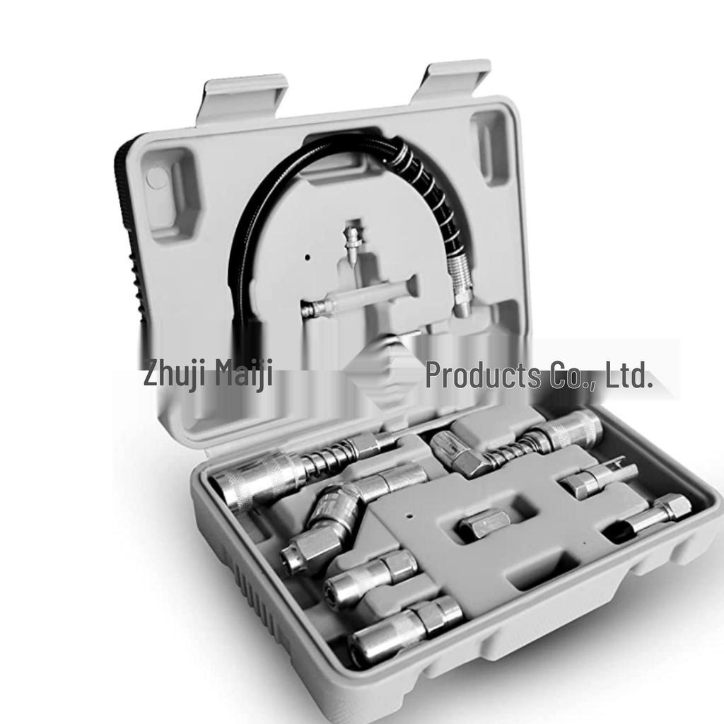 12-Piece Lubricating Grease Gun Accessory Set: Nipples, Injectors, & Greasing Tools