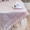 White Lace Table Cloth Europe Embroidered Hollow Out Dining Table Cover Romantic Flower Coffee Tablecloth Glass Yarn