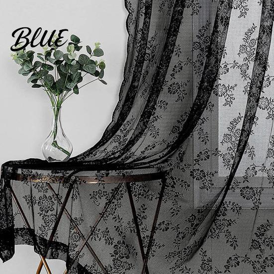 Embroidered Lace Curtain Bedroom Luxury Install Vintage Easy to Sheer Universal Floral Gothic Light Filtering