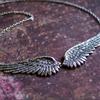 Vintage Angel Wings Feather Choker Big Pendant Aesthetic Link Chains Statement Necklace for Women Collar Wedding Tribal Gift
