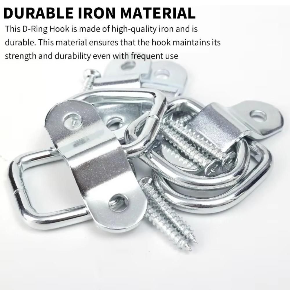 10Pcs Heavy Duty Cargo Tie Down Ring D Type Trailer Pull Hook Secure D Ring Tie Down RV Vehicles