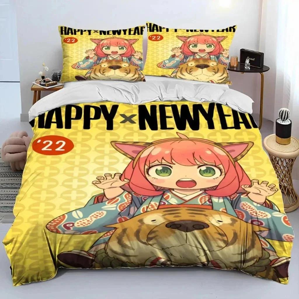 3D Anime SPY×FAMILY Anya Bedding Set,Duvet Cover Comforter Bed Set Quilt Cover Pillowcase,King Queen Twin Size Boys Girls Adults