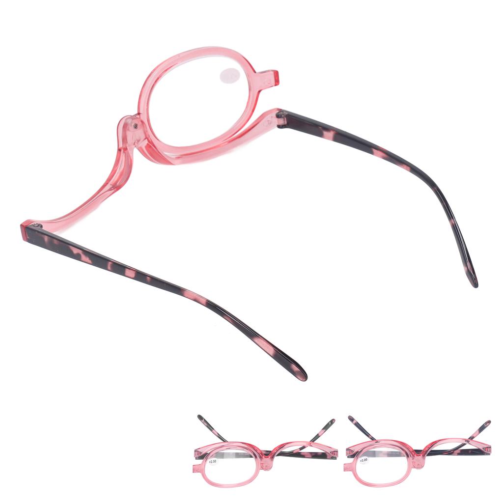 Make-up-Brille, leicht, faltbar, rotierend, Einzellinse, Damen-Vergrößerungs-Kosmetikbrille mit St