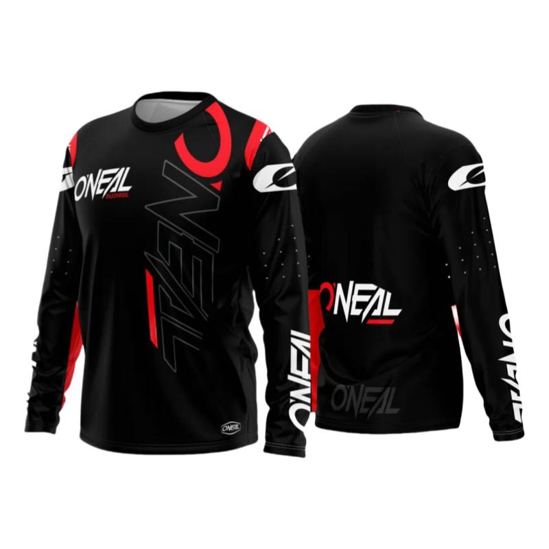 Printemps et Automne Col Rond Motocross Graphique Imprimé 3D Haut T-shirts Homme Manches Longues Décontractés à la Mode