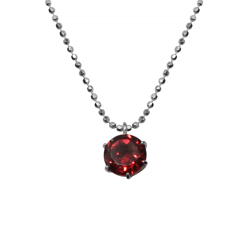 

Garnet 1ct Pendant January Birthstone Single SV925 6 Claws Women s