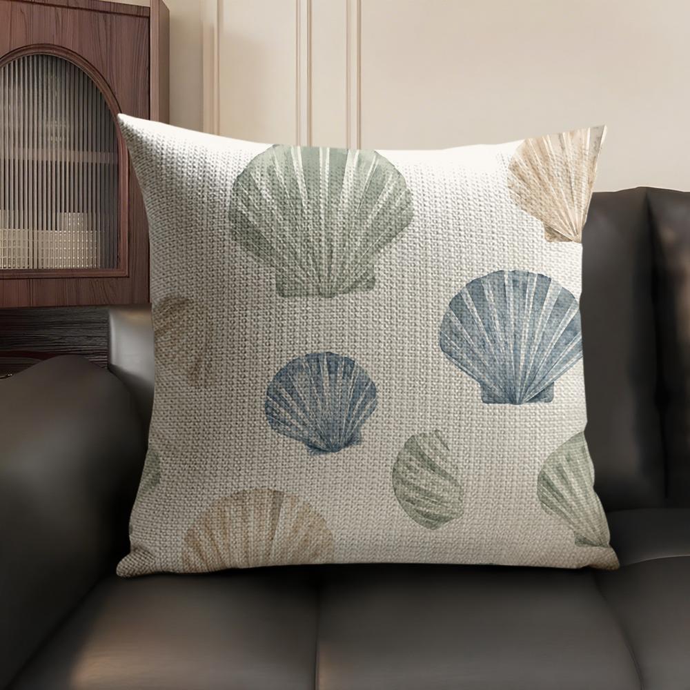 Cushion Cover Simple Shell Breathable Linen Organic Fabric DoubleSided Printing Sofa Pillow Case Home Decor