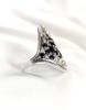 Sterling Silver Gemstone Ring: Two-Tone Design